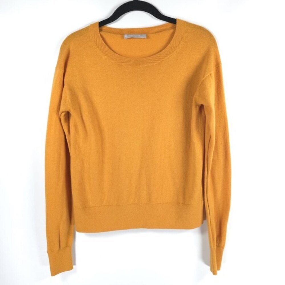 EVERLANE WOOL COTTON Blend Crew Neck Knit Orange Pullover Sweater Size XS